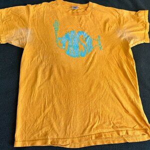 Phish Vintage Yellow Concert T-Shirt Large Green Logo Rare Jam Band Tee